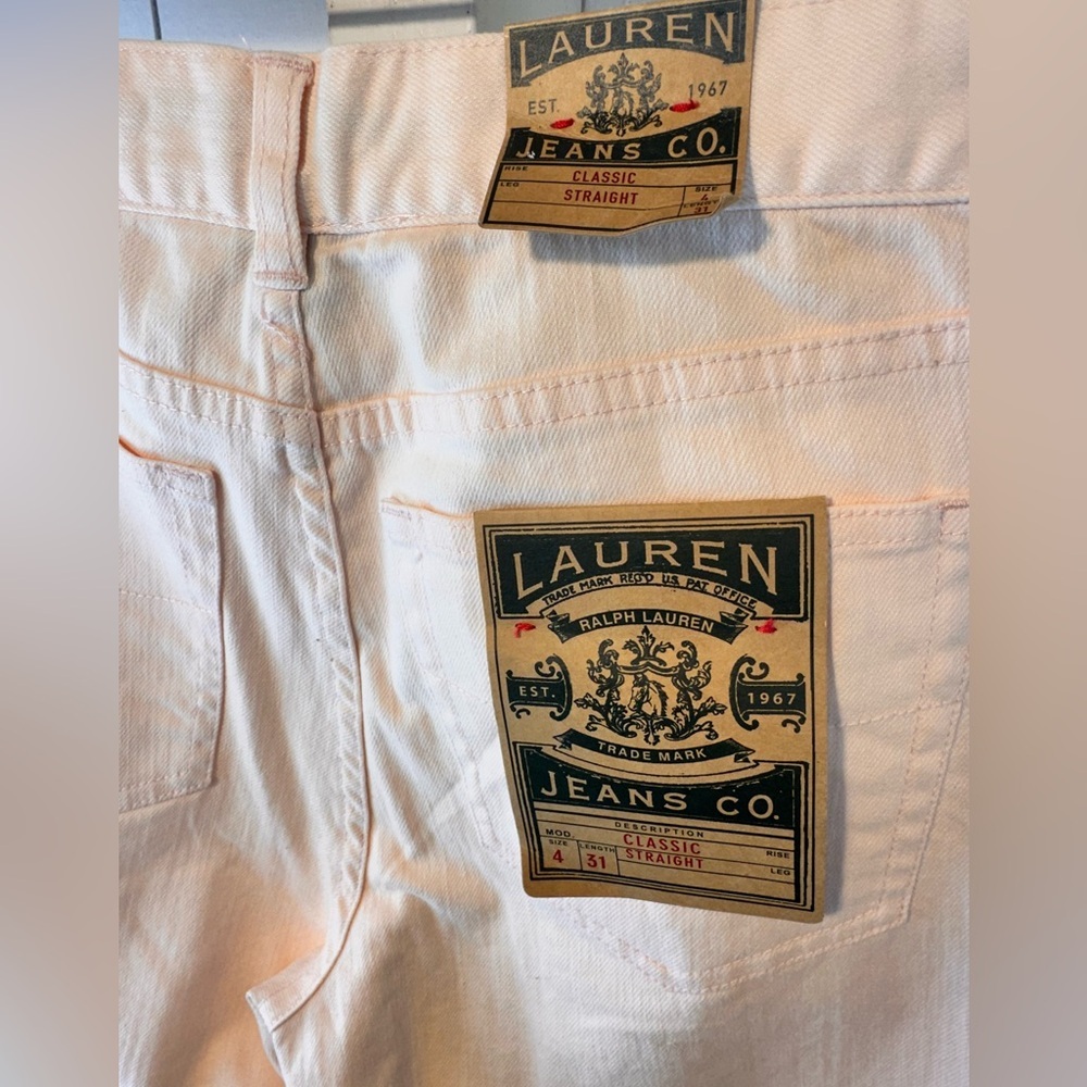 NWT Lauren Ralph Lauren Notting Hill Jeans Light Pink Size 4 Classic Straight - Picture 6 of 16